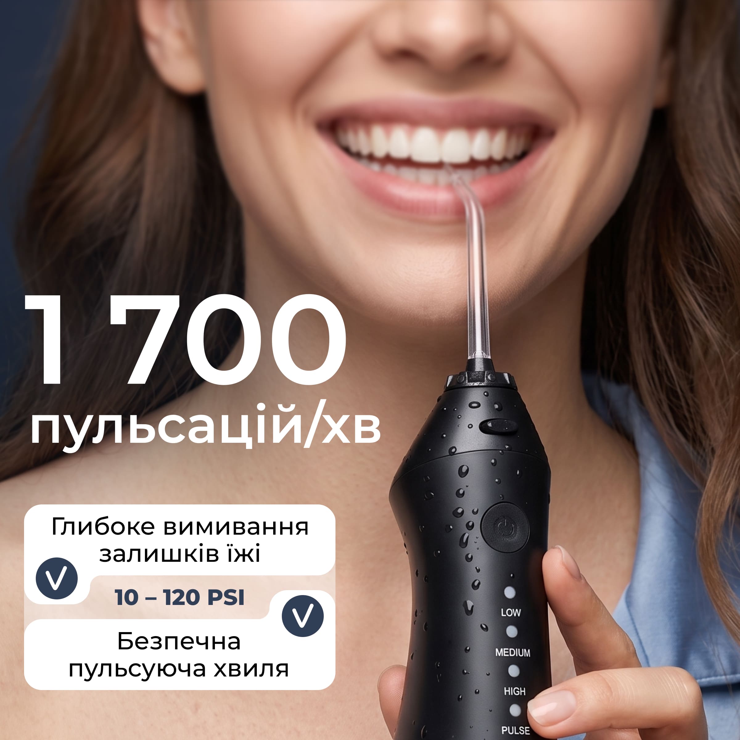 Іригатор Pecham travel black PC-1581 + річний запас насадок