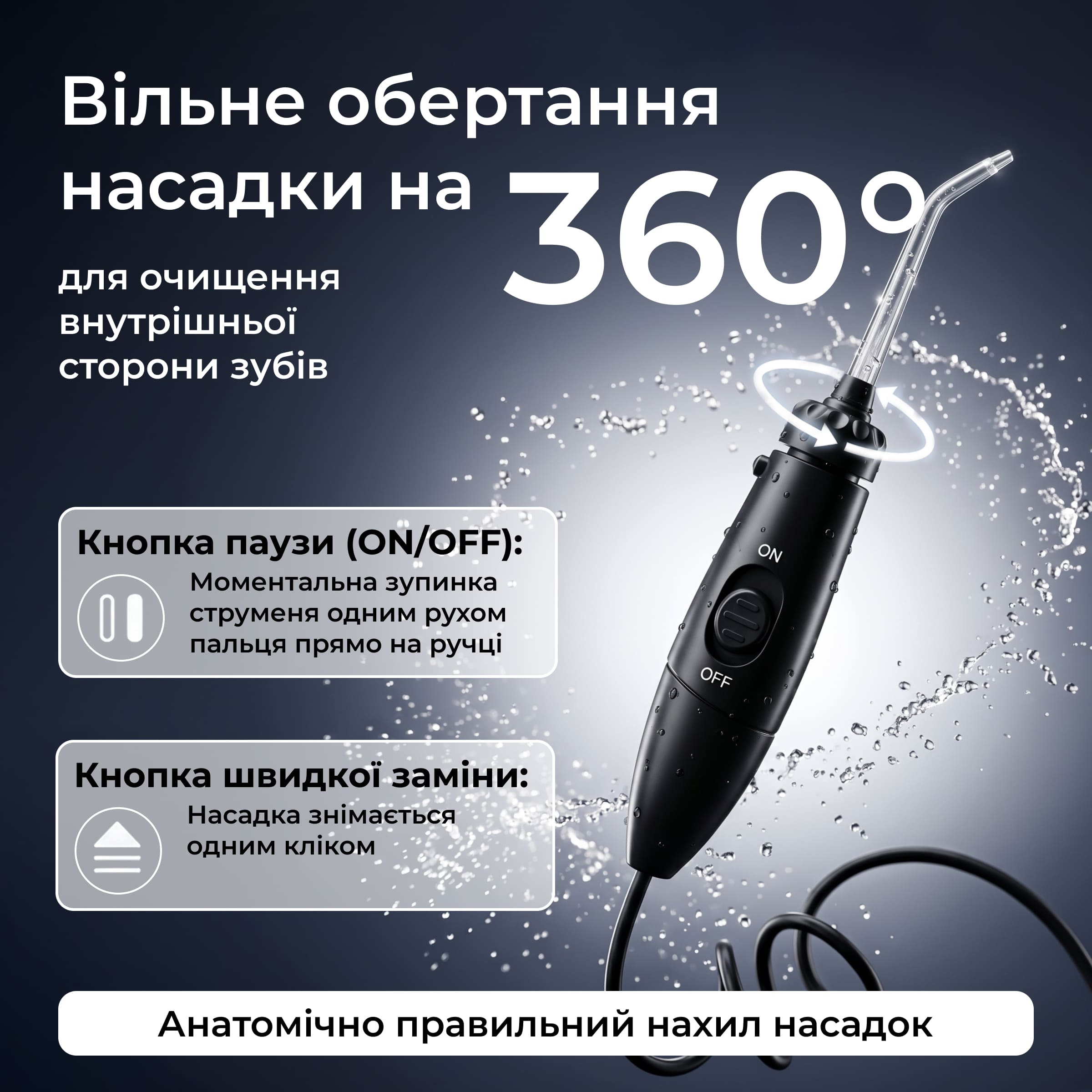 Іригатор PECHAM Professional Black Edition  + річний запас насадок