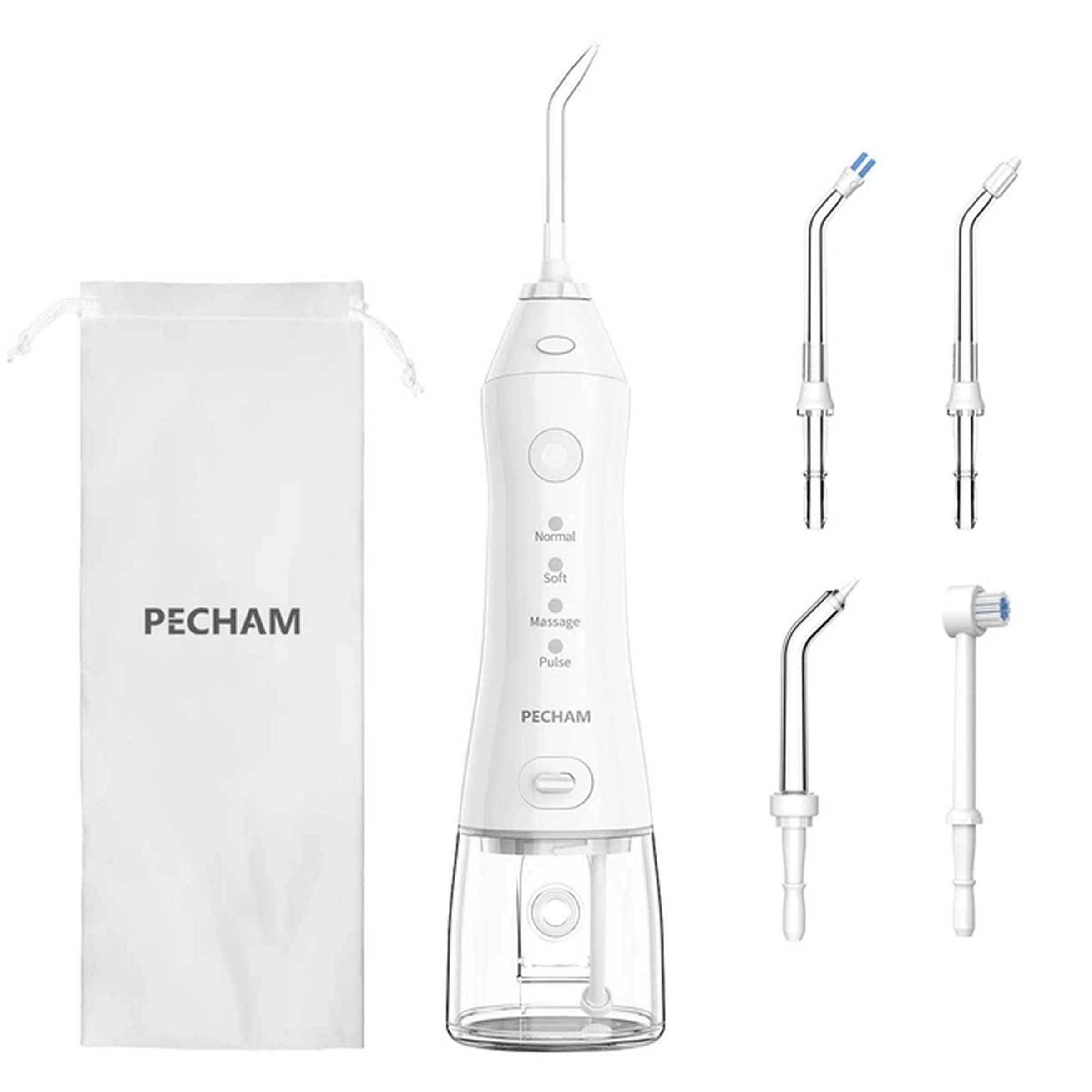 Комплект Іригатор Pecham Travel White PC-1581 + Звукова електрична зубна щітка PECHAM Black Travel PC-085
