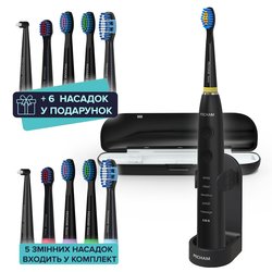 Звукова електрична зубна щітка PECHAM Black Travel PC-085+ річний запас насадок