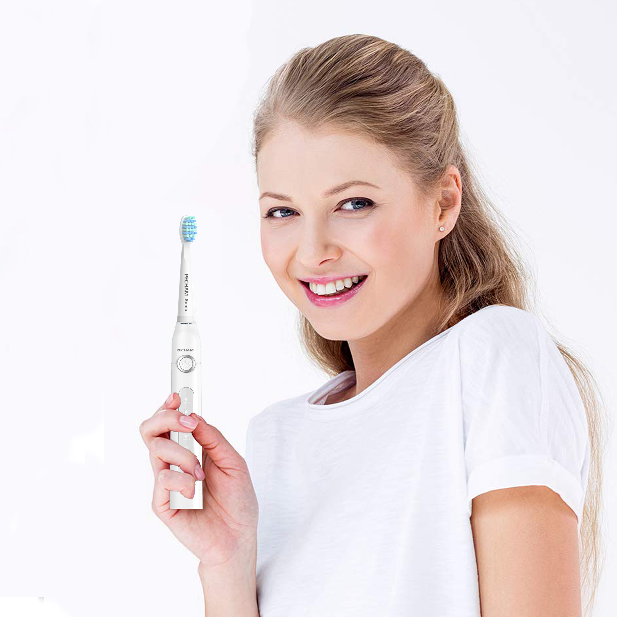 Звукова електрична зубна щітка PECHAM White Travel PC-081 + річний запас насадок
